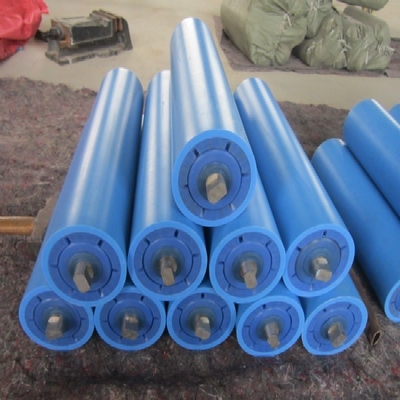 Tensor azul do rolo do transporte de correia de UHMWPE para o rolo de mineração do transporte de correia