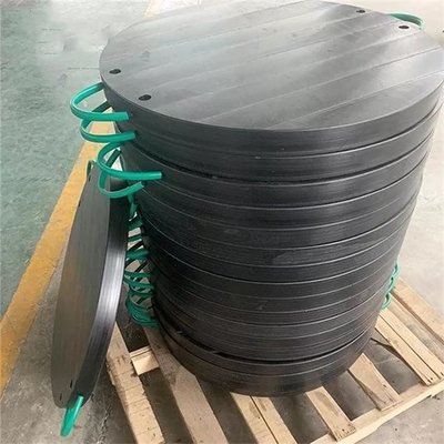 Almofada redonda preta da guiga de Jack Foot Plate Plastic Crane do HDPE para guindastes móveis